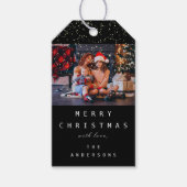 Vroege kerstboomkoorts - Zwarte foto Cadeaulabel (Voorkant)