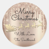 Vroege kerstboomnaam Roos Gold Slaapschijven Ronde Sticker (Voorkant)