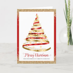 Vroege kerstboomwerkkaart voor zakelijke Logo Feestdagen Kaart