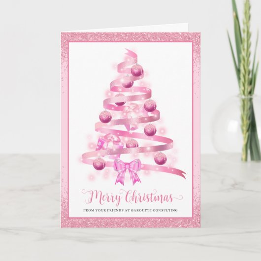 Vroege kerstboomwerkkaart voor zakelijke Logo Feestdagen Kaart (Voorkant)