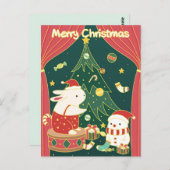 Vroege kerstBunnies Briefkaart (Voorkant / Achterkant)