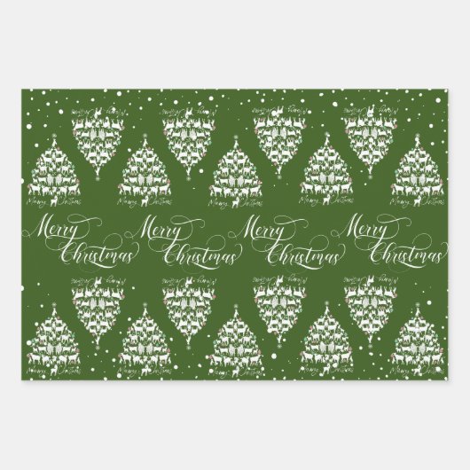 Vroege kerstcadeaubomen voor kerstgeit inpakpapier vel (Voorkant 3)