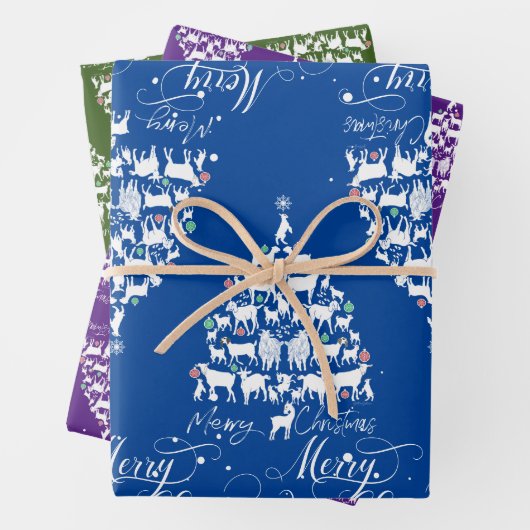 Vroege kerstcadeaubomen voor kerstgeit inpakpapier vel (In situ)