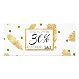 Vroege kerstcadeaubon Glitter Script Discount Kaar Reclamekaart