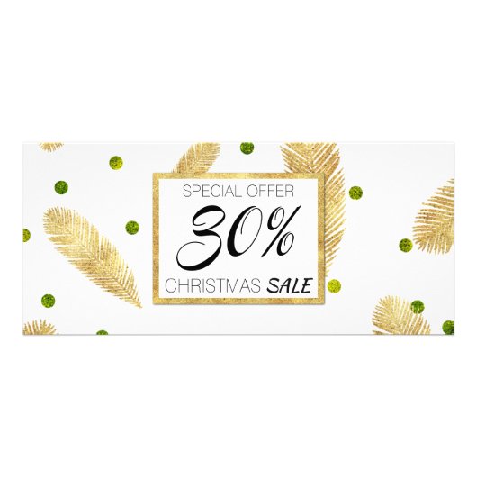 Vroege kerstcadeaubon Glitter Script Discount Kaar Reclamekaart (Voorkant)