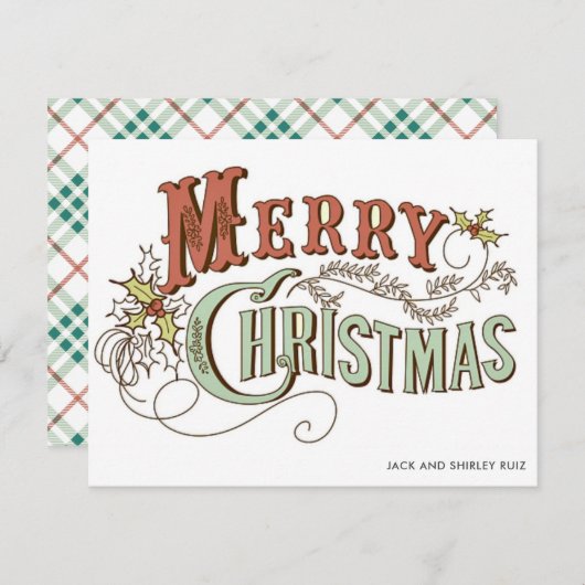 Vroege kerstcadeaukaart feestdagenkaart (Voorkant / Achterkant)