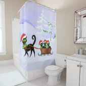 Vroege kerstcadeautjes douchegordijn (In situ)