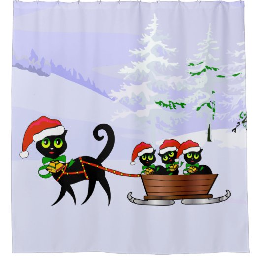 Vroege kerstcadeautjes douchegordijn (Voorkant)