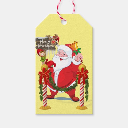 Vroege kerstcadeautjes Labels Santa Claus Cadeaulabel (Voorkant)