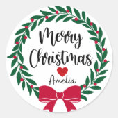 Vroege kerstcadeautjes op maat ronde sticker (Voorkant)