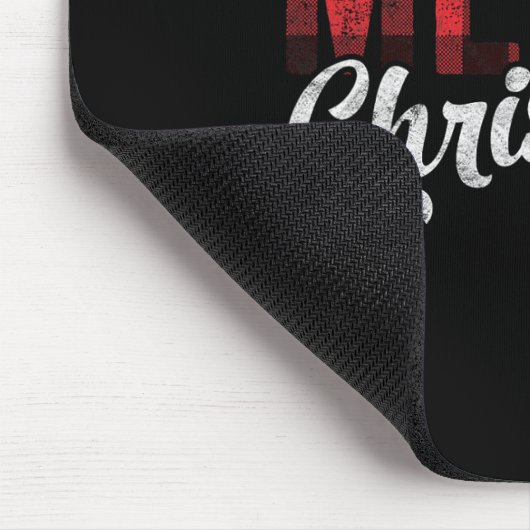 Vroege kerstcadefamilie Xmas Red Buffalo Muismat (Hoek)