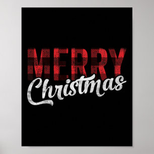 Vroege kerstcadefamilie Xmas Red Buffalo Poster