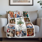 Vroege kerstcichorei Familie Foto Collage Fleece Deken