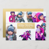 Vroege kerstdag 5 Foto Collage Holiday Card Feestdagenkaart (Voorkant / Achterkant)