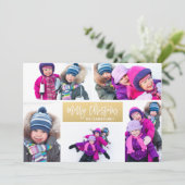 Vroege kerstdag 5 Foto Collage Holiday Card Feestdagenkaart (Staand voorkant)