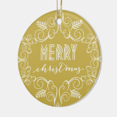 Vroege kerstdag Lijst Gold Holiday Foto Keramisch Ornament (Links)