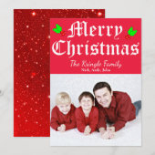 Vroege kerstdag met rode feestdag feestdagenkaart (Voorkant / Achterkant)