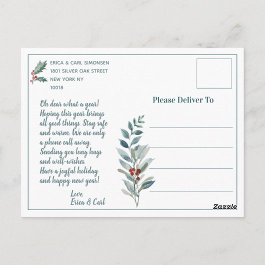 Vroege kerstdag met rode vos Winter Woodland Holid Briefkaart (Achterkant)