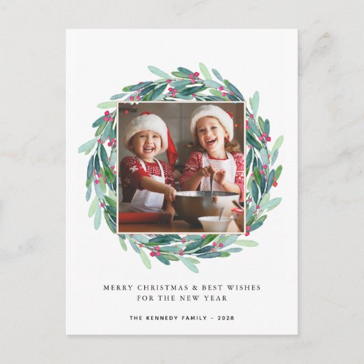 Vroege kerstdag Modern Foto Holiday Briefkaart (Voorkant)