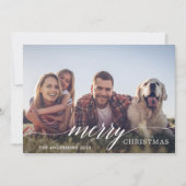 Vroege kerstdag Modern Script Holiday-fotokaart Feestdagenkaart (Voorkant)