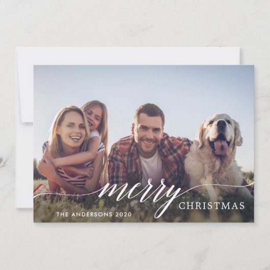 Vroege kerstdag Modern Script Holiday-fotokaart Feestdagenkaart (Voorkant)