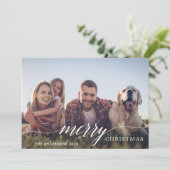 Vroege kerstdag Modern Script Holiday-fotokaart Feestdagenkaart (Staand voorkant)