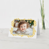 Vroege kerstfamilie Foto Gold Folie Feestdagenkaart (Voorkant)