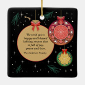Vroege kerstfamilie Foto personaliseren Keramisch Ornament (Achterkant)