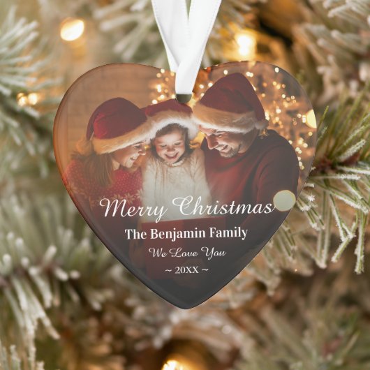 Vroege kerstfamilie Foto personaliseren Ornament (Boom)