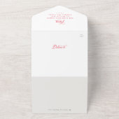 Vroege kerstfamilie update rode feestkaart all in one uitnodiging (Buitenkant)