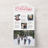 Vroege kerstfamilie update rode feestkaart all in one uitnodiging (Binnen)