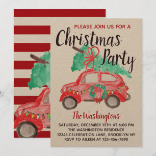 Vroege Kerstfeest met de roodauto van de moderne W Kaart