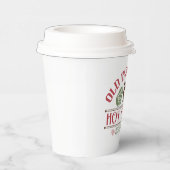 Vroege kerstfeest met een hete cacaodoos papieren bekers (Rechts)