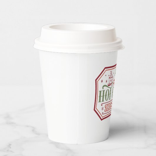 Vroege kerstfeest met een hete cacaodoos papieren bekers (Rechts)