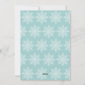 Vroege kerstfeestblauwe en sneeuw-persoonlijke fot feestdagenkaart (Achterkant)