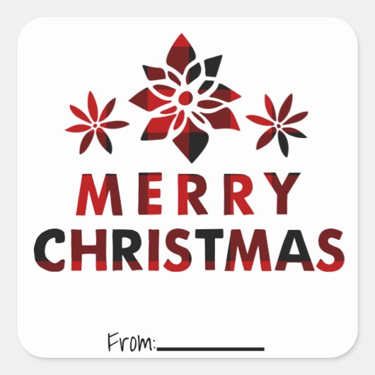 Vroege kerstfeestbloemen met feestdag vierkante sticker (Voorkant)