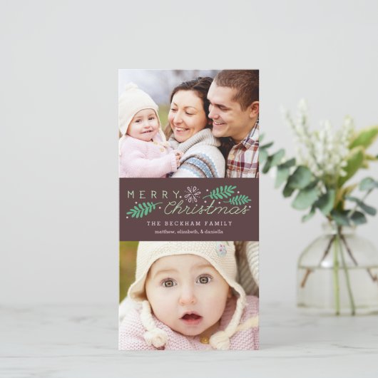 Vroege kerstfeestdag 2-fotokaart feestdagenkaart (Staand voorkant)
