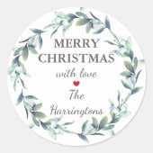 Vroege kerstfeestdag cadeaubonetten ronde sticker (Voorkant)