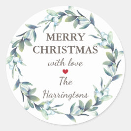 Vroege kerstfeestdag cadeaubonetten ronde sticker