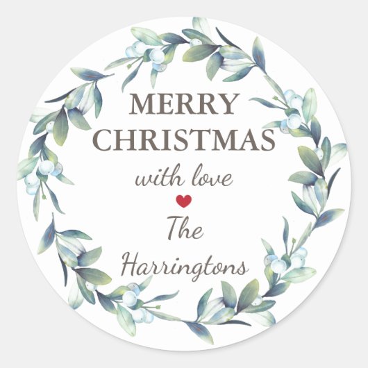 Vroege kerstfeestdag cadeaubonetten ronde sticker (Voorkant)