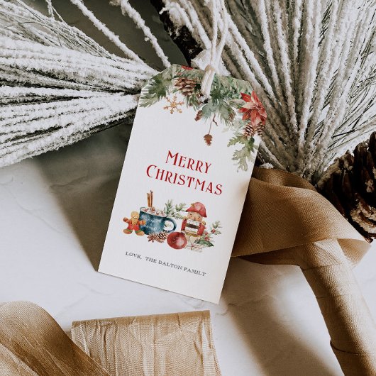 Vroege kerstfeestdag cadeaulabel