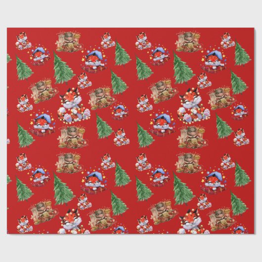 Vroege kerstfeestdag cadeaupapier (Vlak)