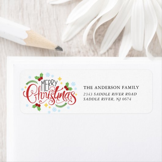 Vroege kerstfeestdag etiket (Insitu)