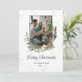 Vroege kerstfeestdag feestdagenkaart (Staand voorkant)