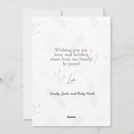 Vroege kerstfeestdag feestdagenkaart (Achterkant)