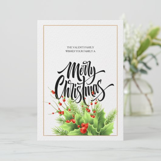 Vroege kerstfeestdag feestdagenkaart (Staand voorkant)