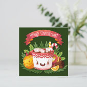 Vroege kerstfeestdag feestdagenkaart (Staand voorkant)