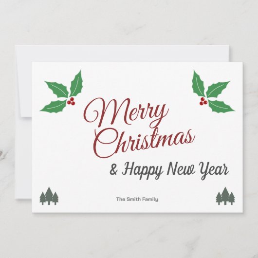 Vroege kerstfeestdag feestdagenkaart (Voorkant)