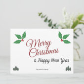 Vroege kerstfeestdag feestdagenkaart (Staand voorkant)