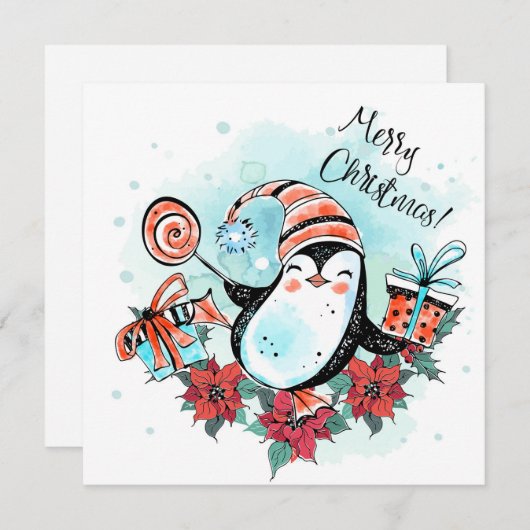 Vroege kerstfeestdag feestdagenkaart (Voorkant / Achterkant)